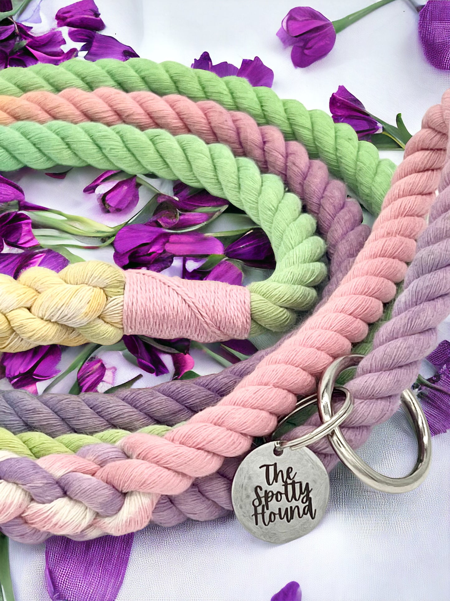 Pastel Rainbow Rope Lead