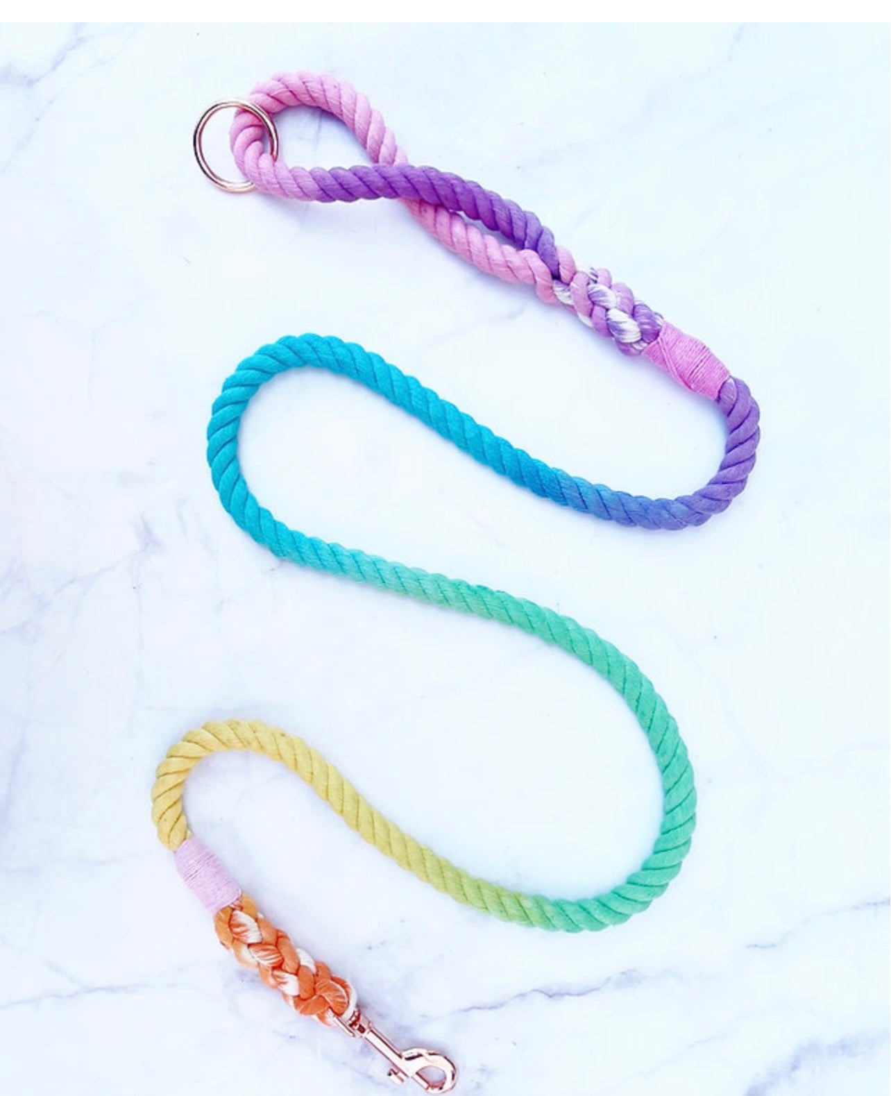 New Pastel Rainbow Training Rope Lead